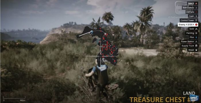GTA Cayo Perico Treasure Chest 9 Land Map 2