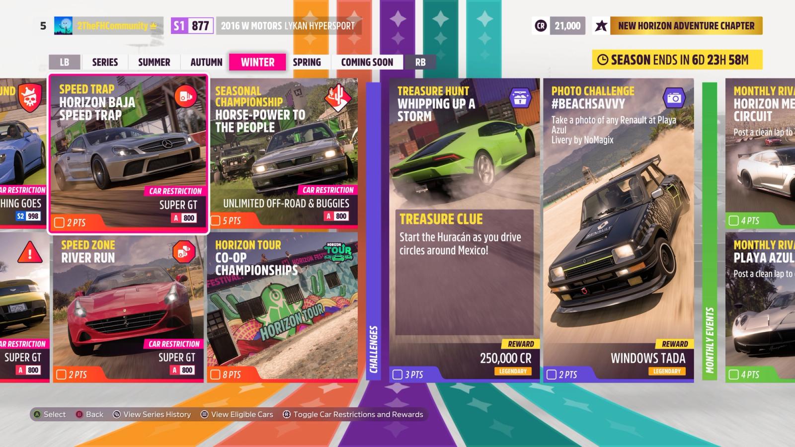Forza Horizon 5 Community Choice festival playlist