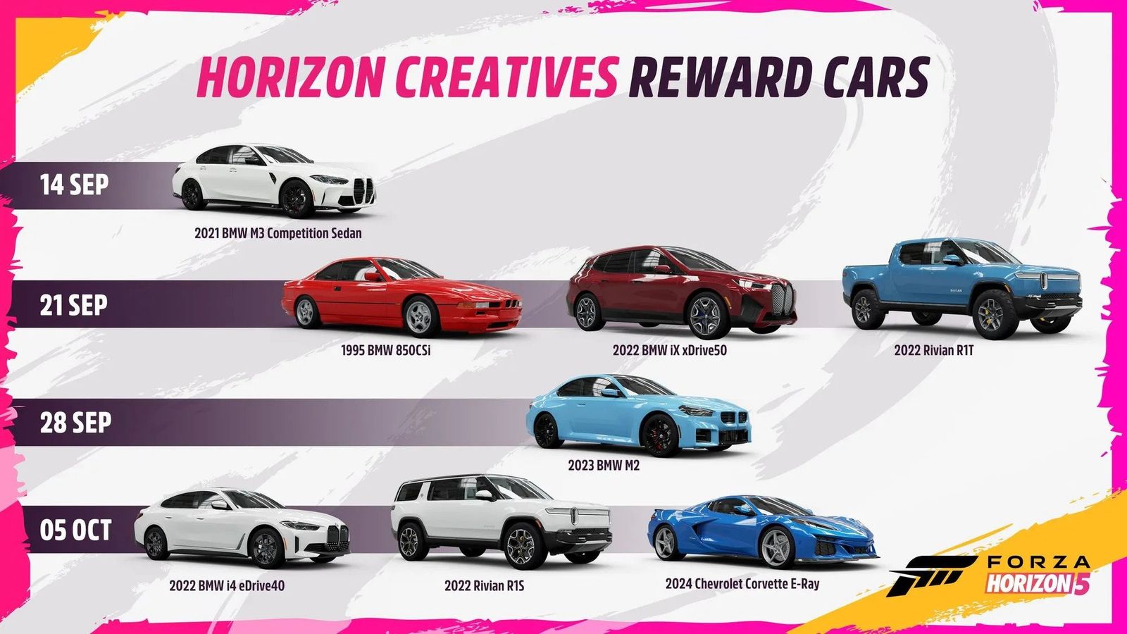 FH5 Horizon Creatives reward cars