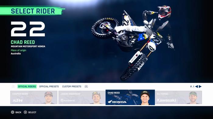 Monster Energy Supercross The Official Videogame driver roster