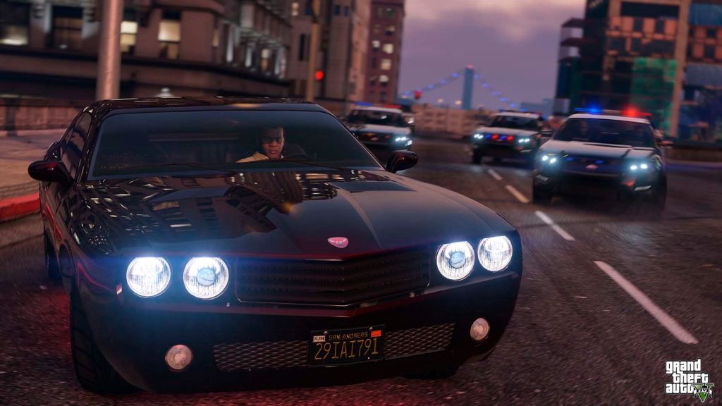 Grand Theft Auto V screenshot car chase