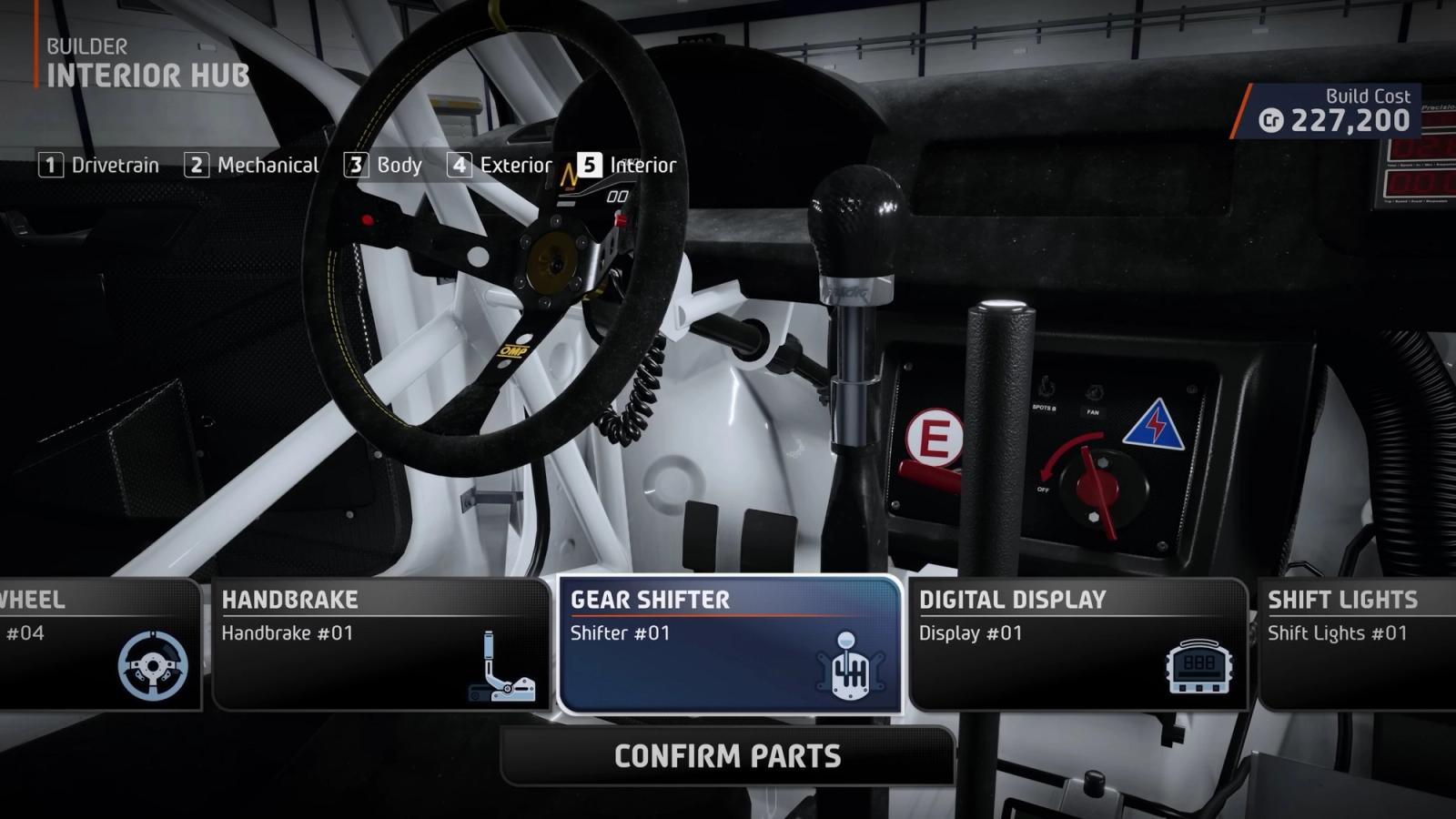 EA Sports WRC career mode car builder interior