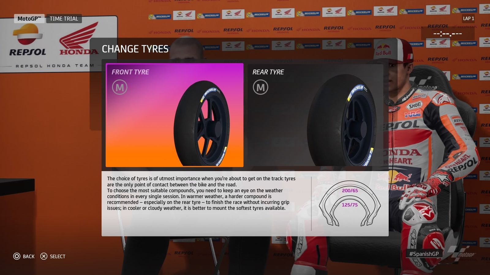 MotoGP™20 Tyre setup Spain