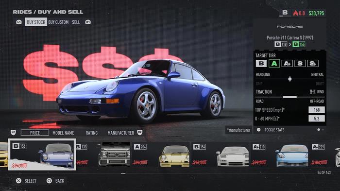 Need for Speed Unbound best b class car Porsche 911