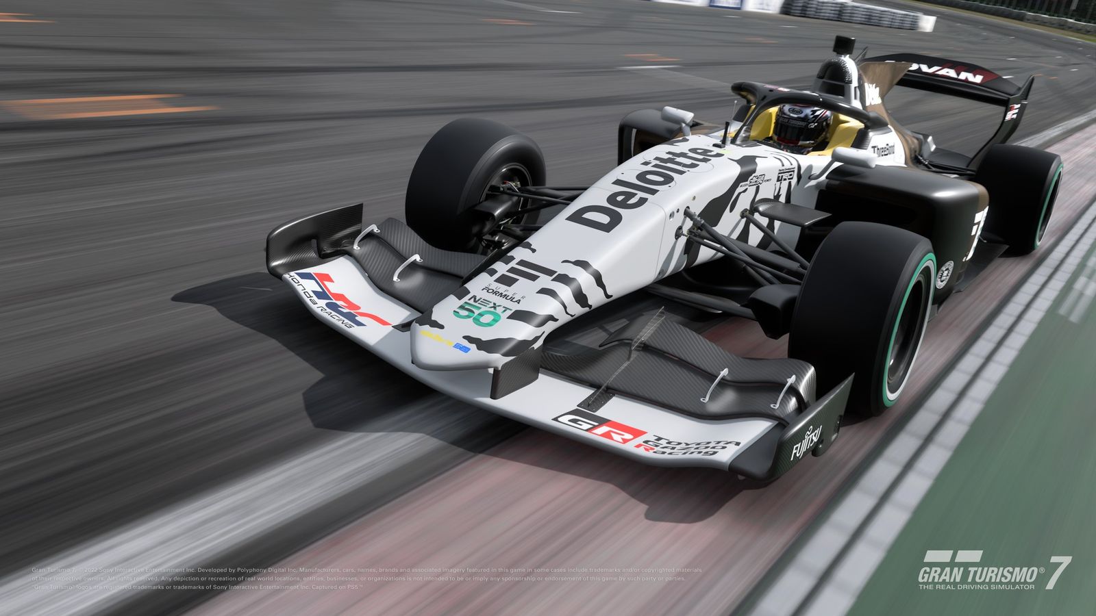 The new Super Formula car in Gran Turismo 7, added in the April 2023 update