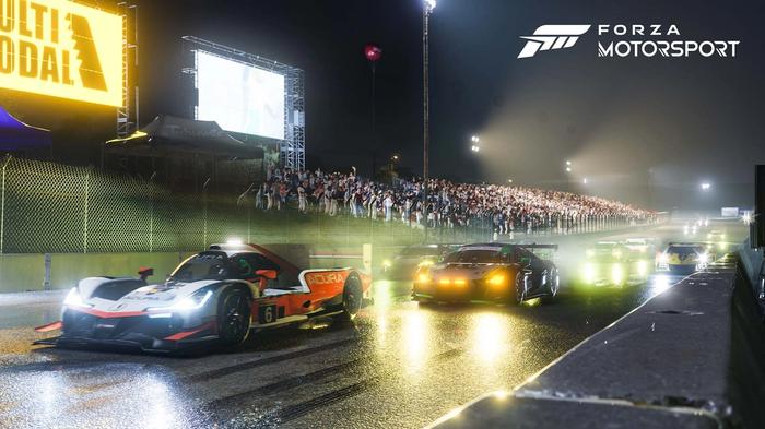 Forza Motorsport screenshot night time racing.