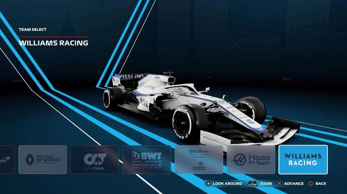Williams F1 2020 Grand Prix Mode Select