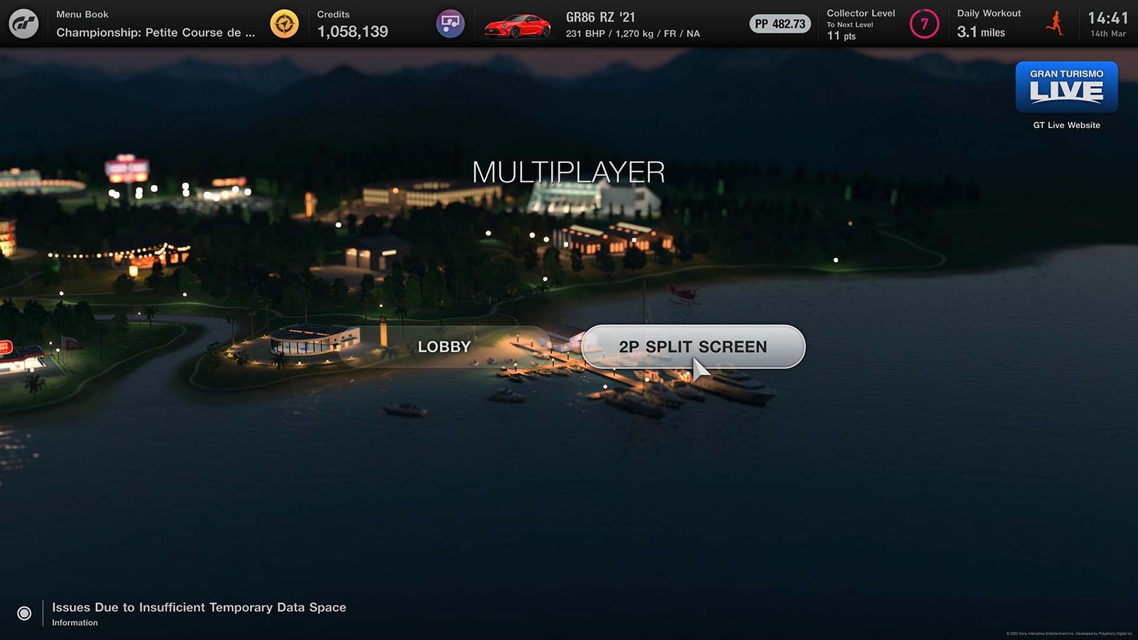 Gran Turismo 7 split screen multiplayer location
