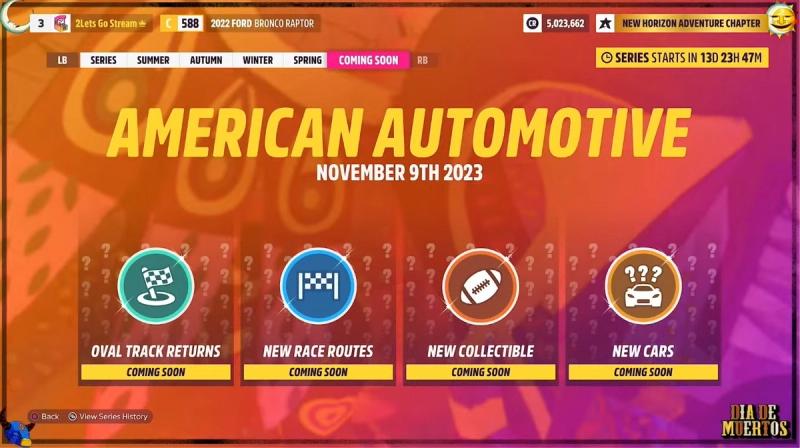 Forza Horizon 5 American Automotive Car Pack and New Patch Available