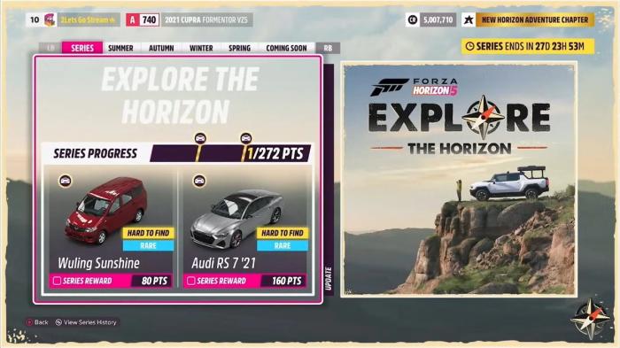Forza Horizon 5 Explore the Horizon Series Progress