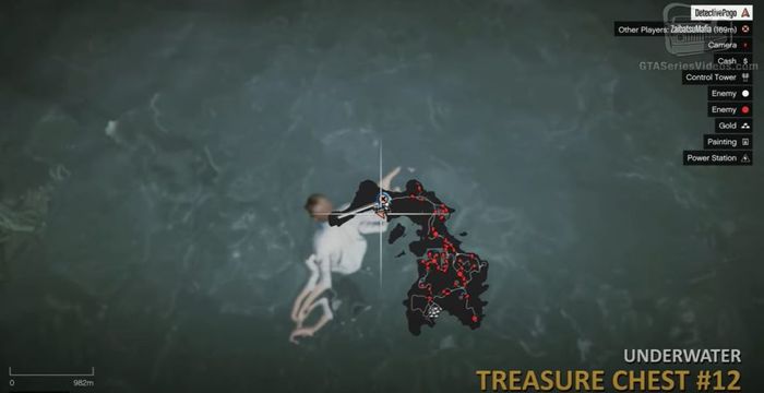 GTA Cayo Perico Treasure Chest 2 Sea Map 2