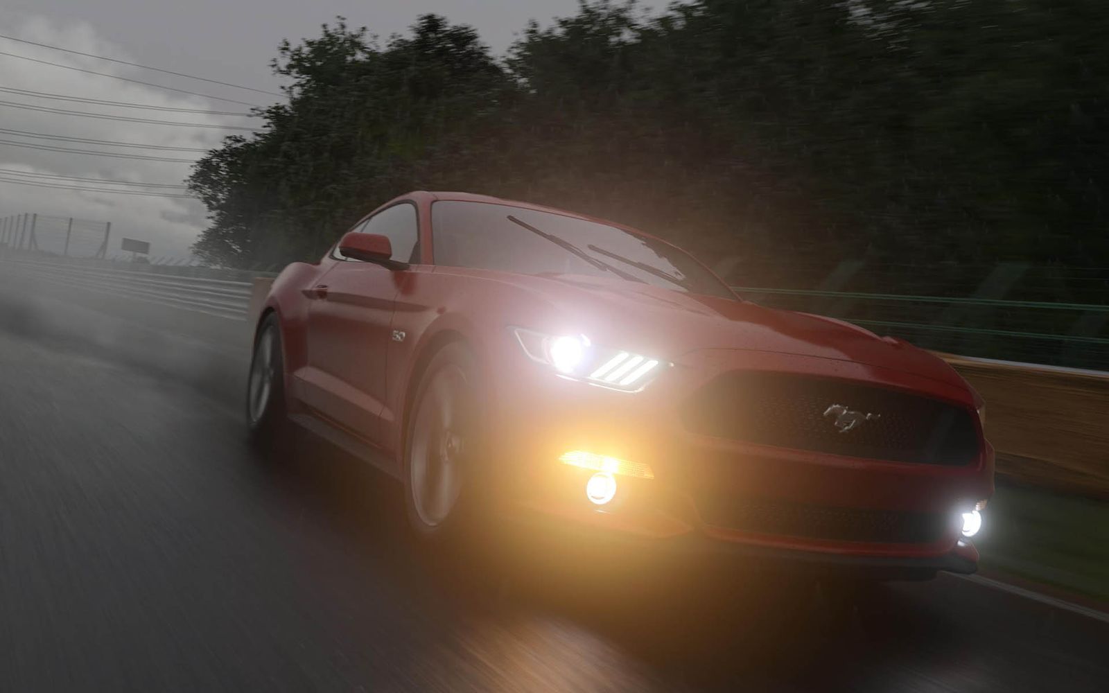 Gran Turismo 7 Ford Mustang wet weather
