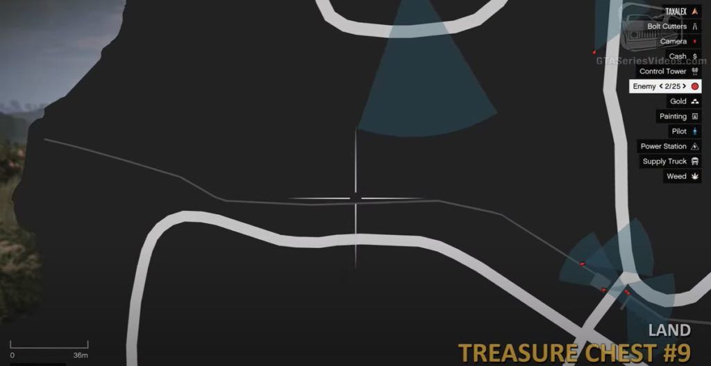 GTA Cayo Perico Treasure Chest 9 Land Map