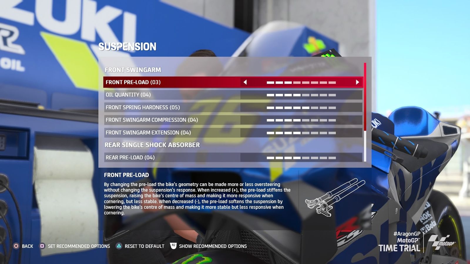 MotoGP 21 Aragon Setup suspension min
