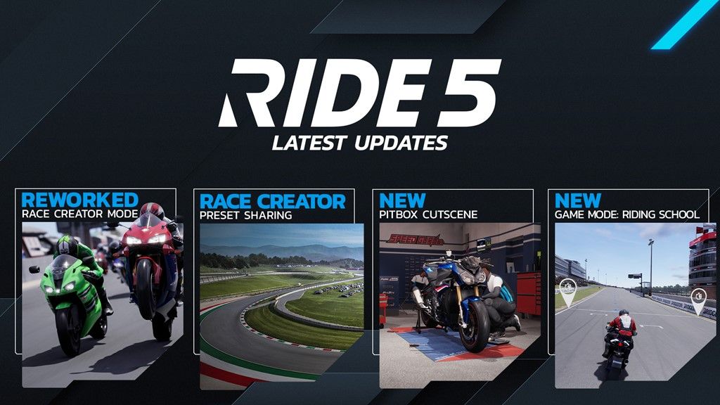 Ride 5 update adds online Race Creator and Riding School