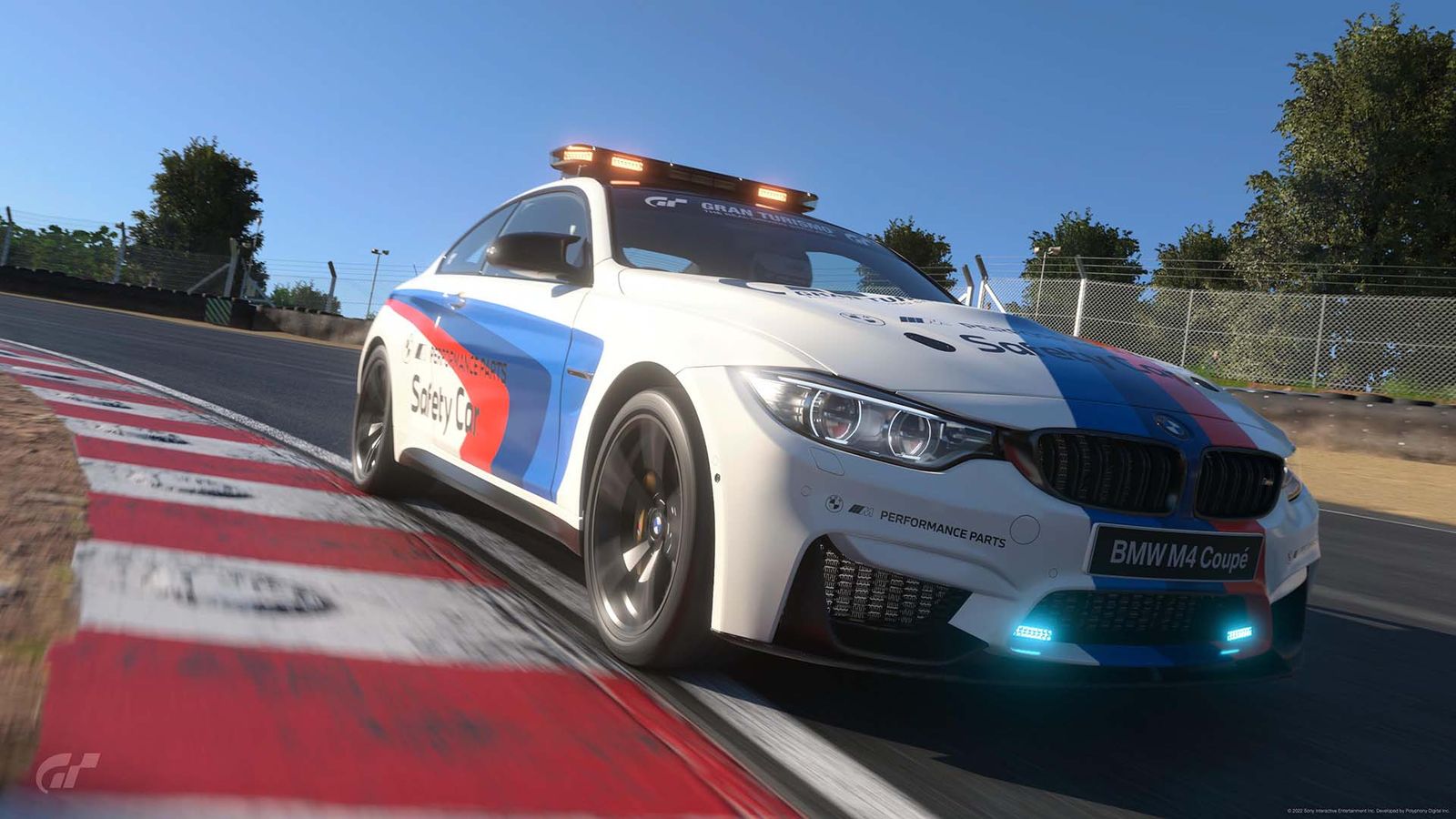 The BMW M4 Safety Car in Gran Turismo 7.
