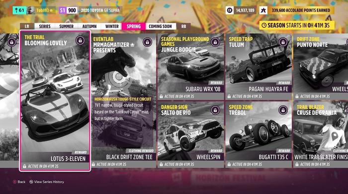 The challenges and rewards for Forza Horizon 5 Series 5 Spring