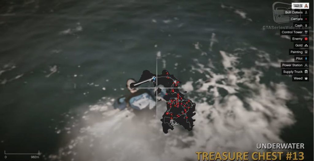 GTA Cayo Perico Treasure Chest 3 Sea Map 2