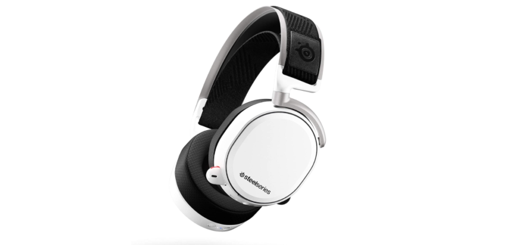 SteelSeries Arctis Pro product image of a white over-ear headset with a black interior.