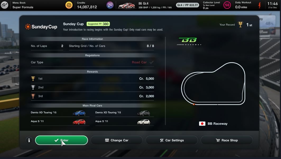 GT7 Weekly Challenges 21 December Race 1