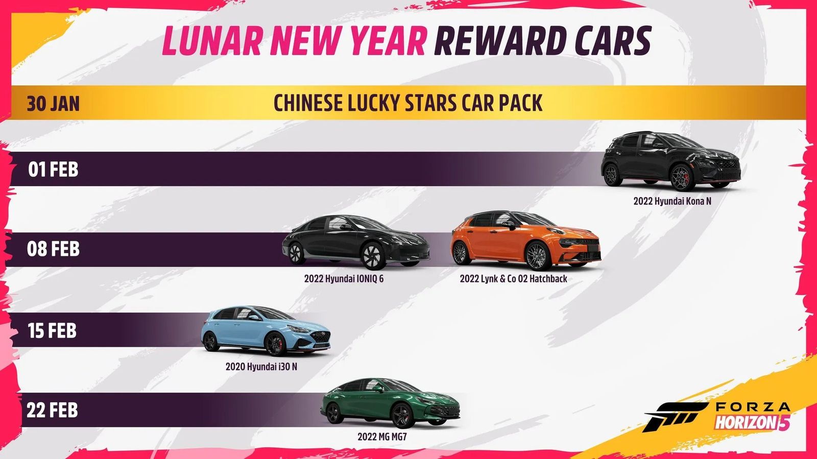 Forza Horizon 5 Lunar New Year Series reward cars