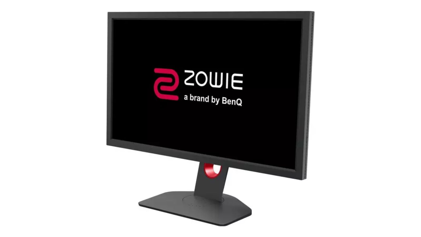 BenQ Zowie XL2411K product image of a dark grey monitor featuring red details.