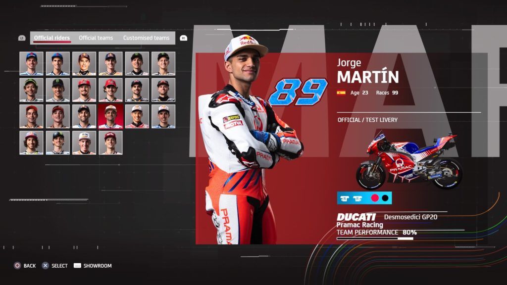 MotoGP 21 game Jorge Martin