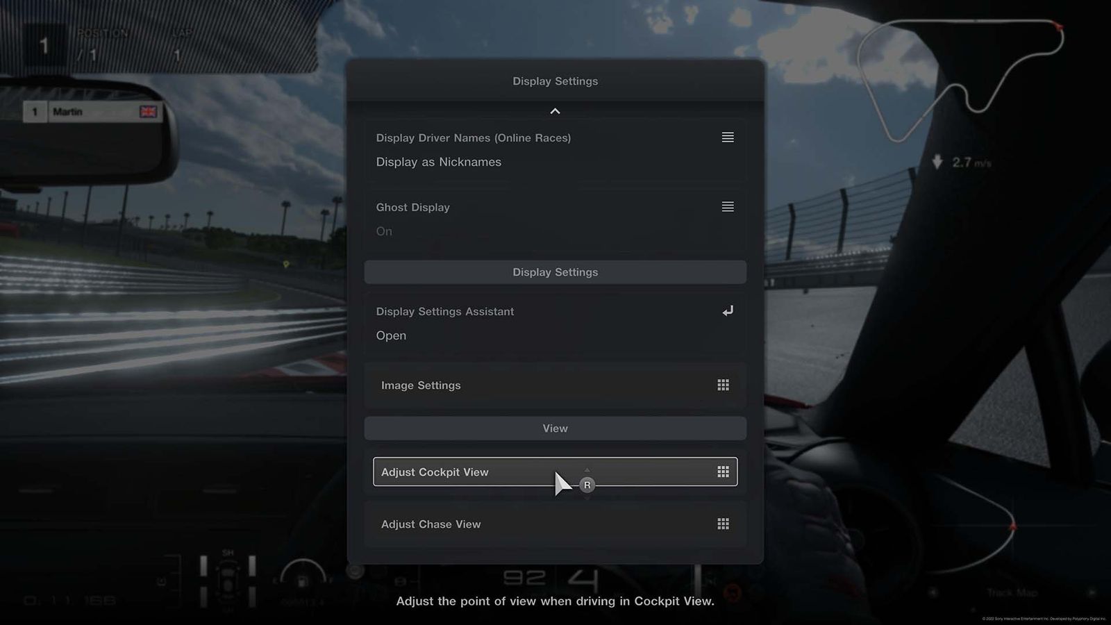 Gran Turismo 7 adjust cockpit view settings 2