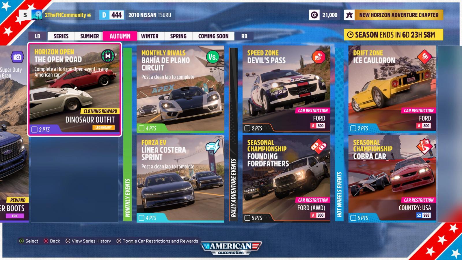 Forza Horizon 5 American Automotive Autumn Playlist