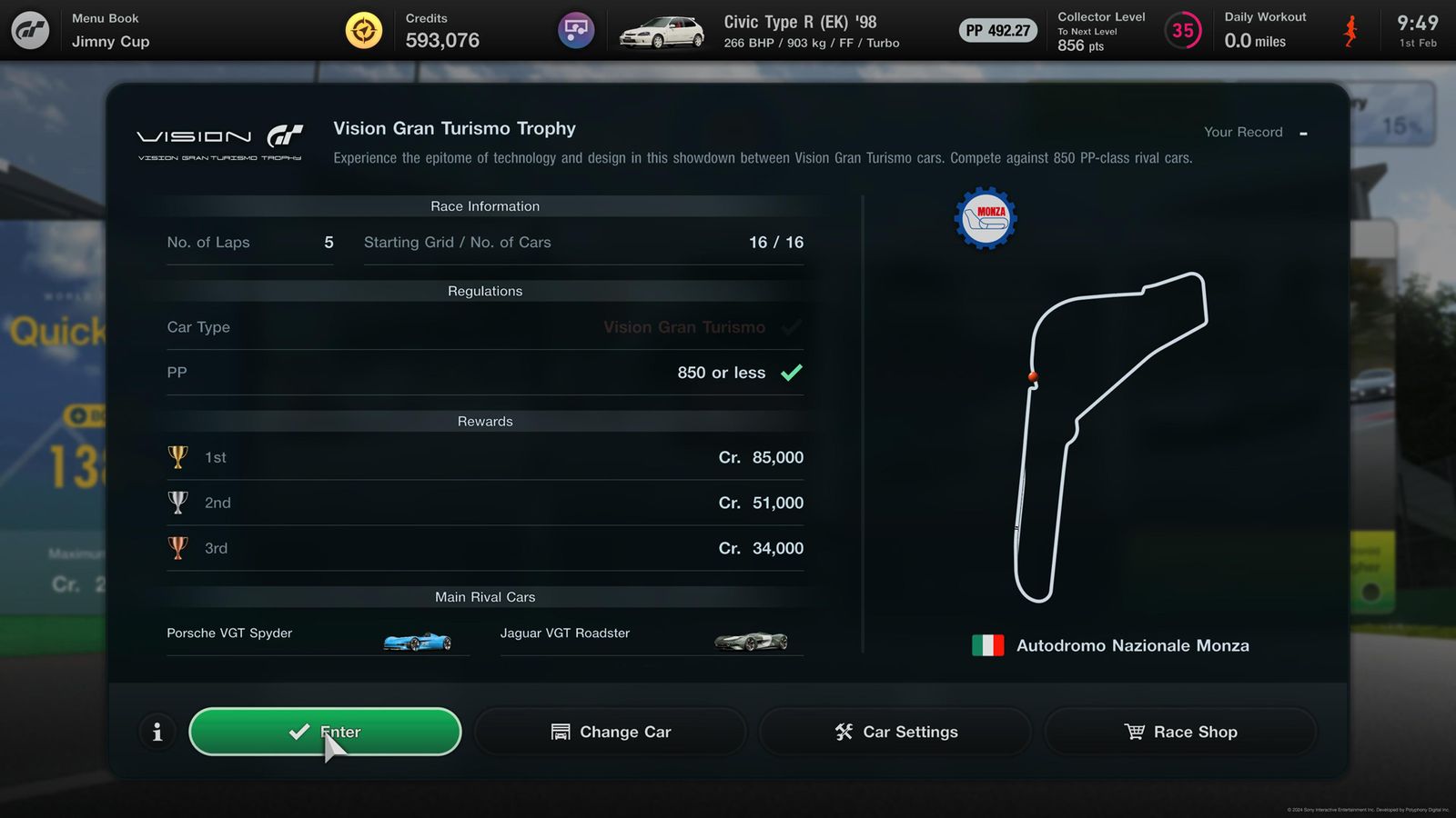 GT7 Daily Races February Week 1 Vision Gran Turismo Cup