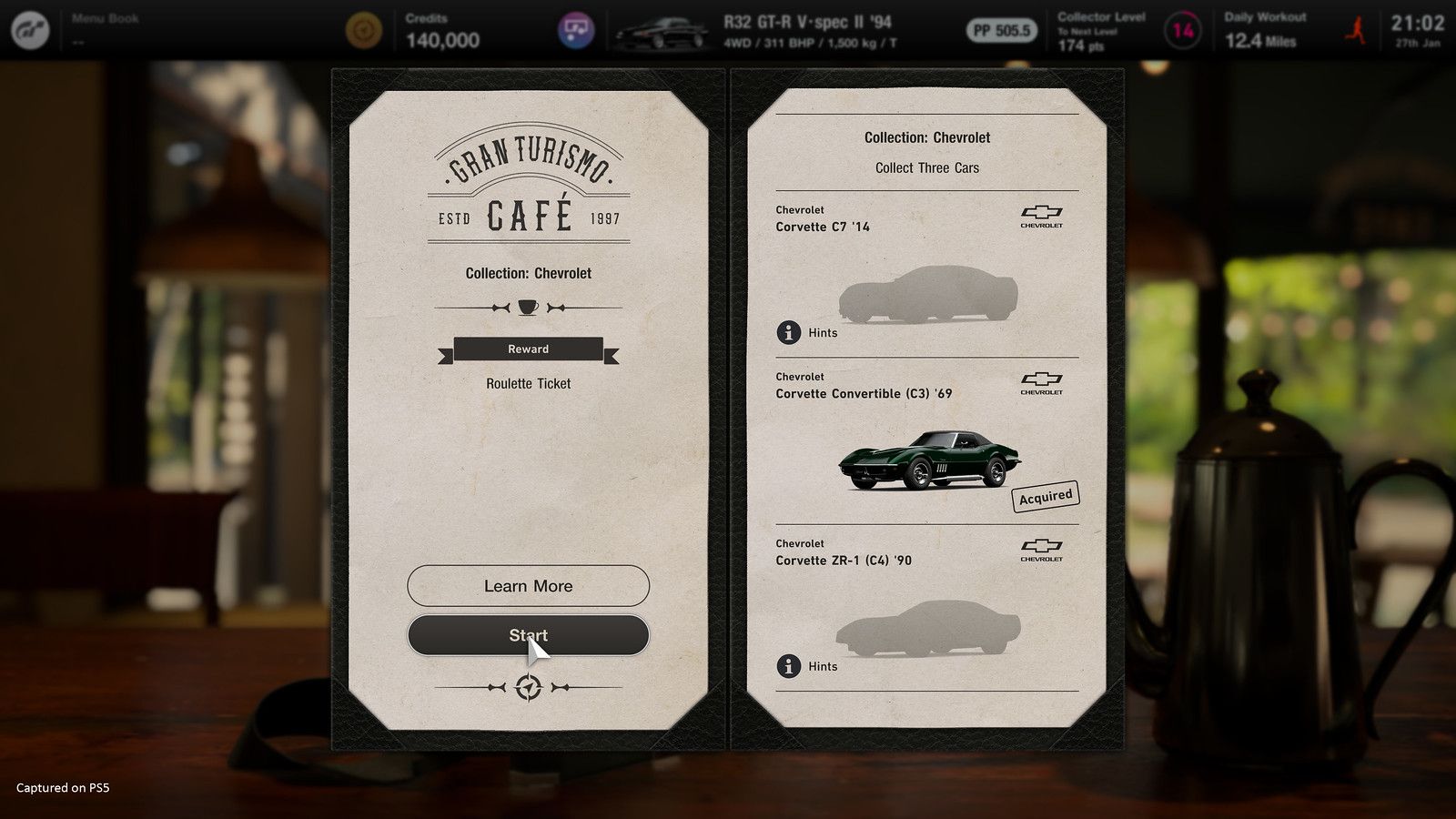Gran Turismo 7 GT Cafe menus