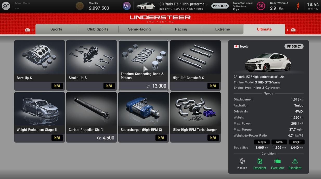 The new Ultimate tuning options at the Tuning Shop in Gran Turismo 7