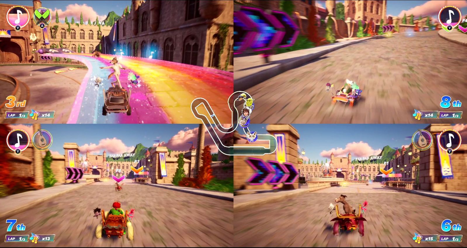 DreamWorks All-Star Kart Racing screenshot multiplayer split screen