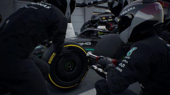 Mercedes making a pitstop in F1 Manager 2023