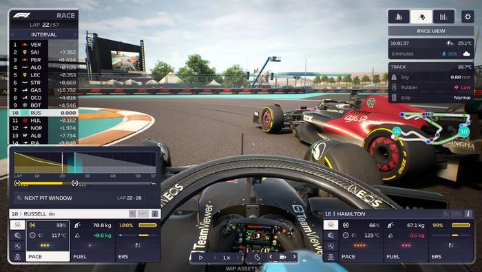 George Russell & Valtteri Bottas battle in F1 Manager 2023