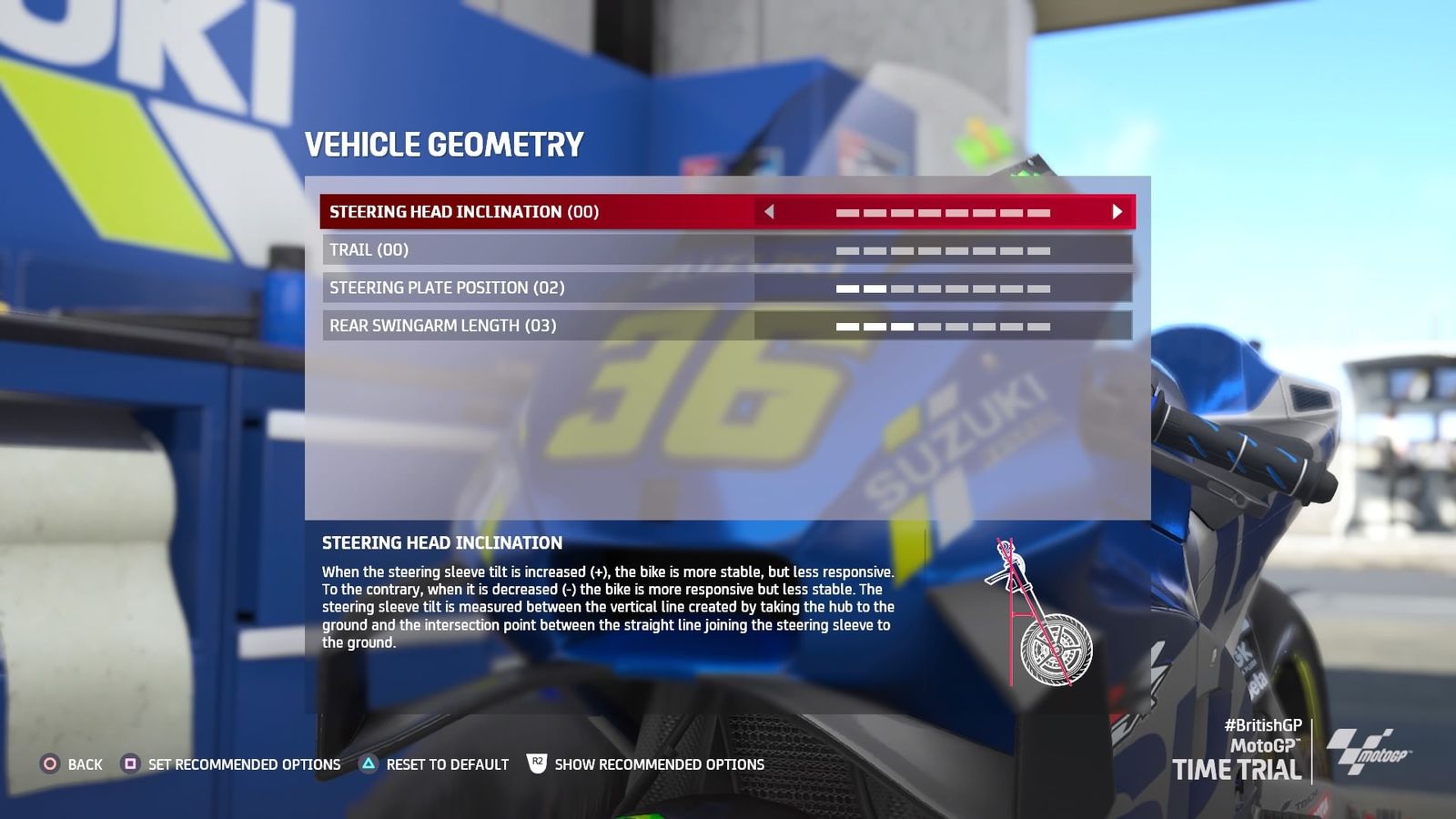 MotoGP 21 Silverstone Britain Setup vehicle geometry min