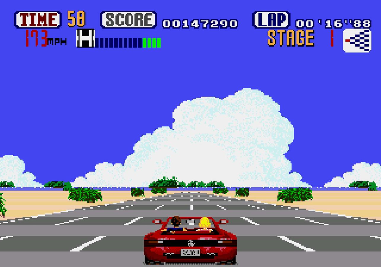 OutRun Mega Drive screenshot