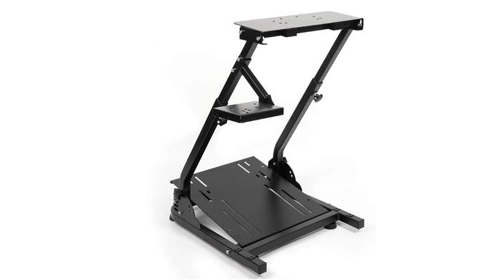 Best racing wheel stand for F1 23 - Best Brose Racing Wheel Stand product image of an all-black stand.