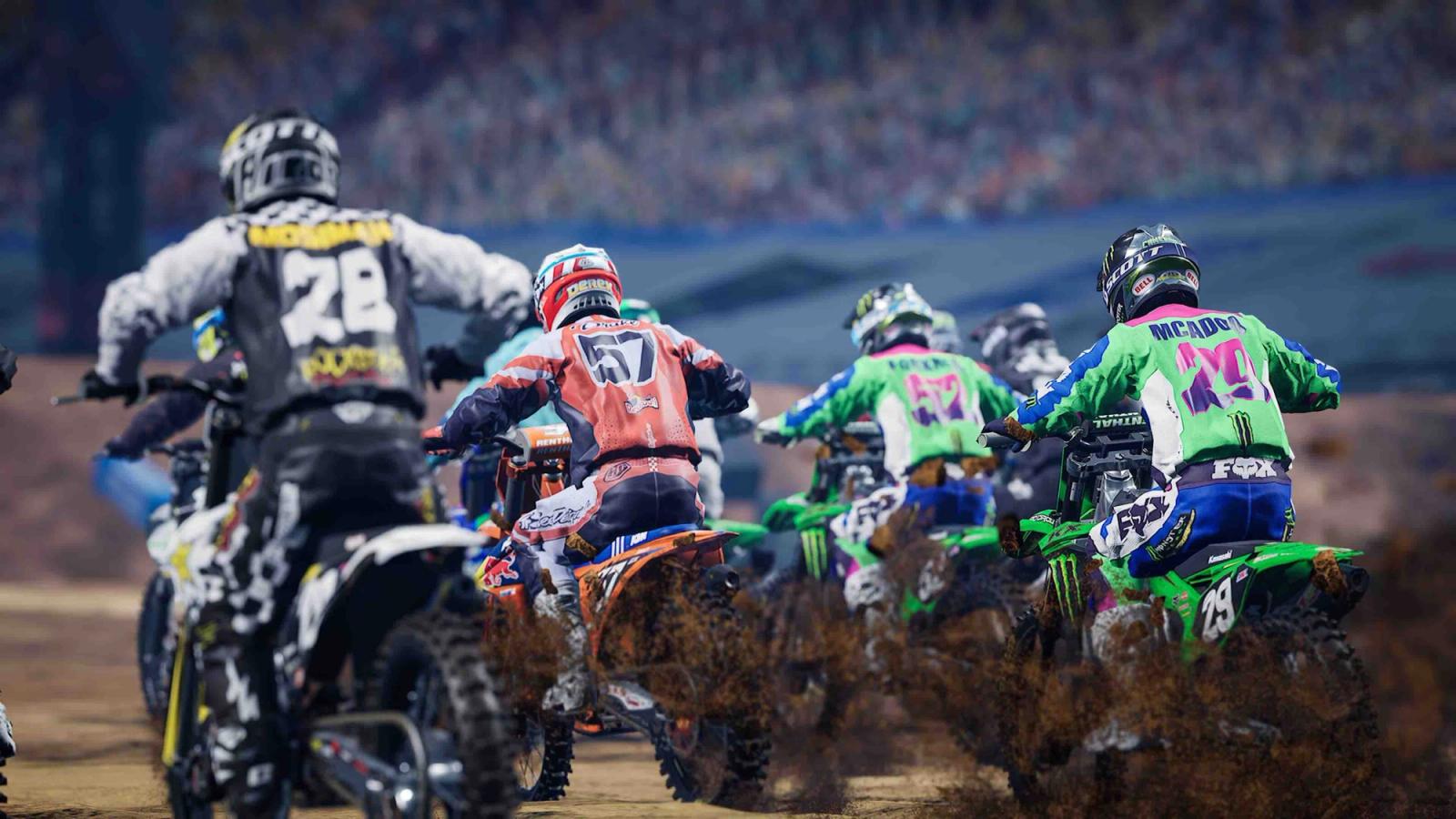 Monster Energy Supercross 4 - A group of riders start a race
