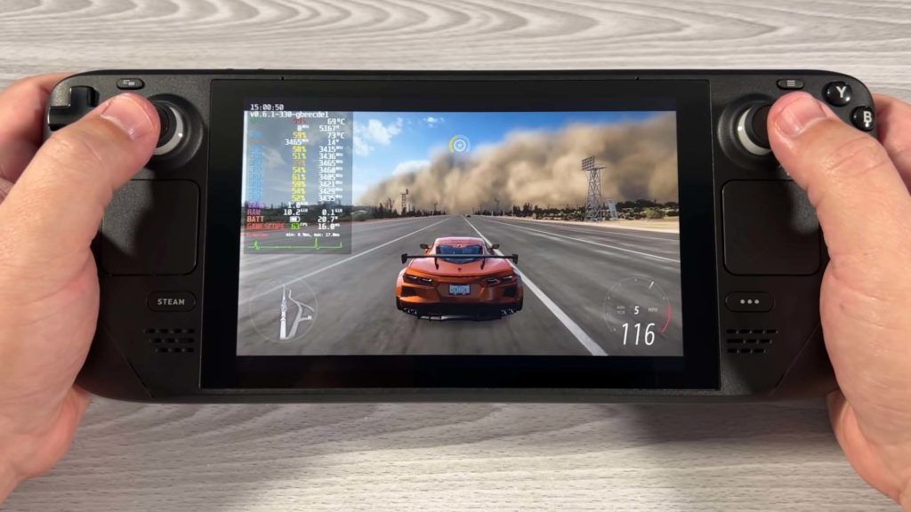Forza Horizon 5 running on Steam Deck