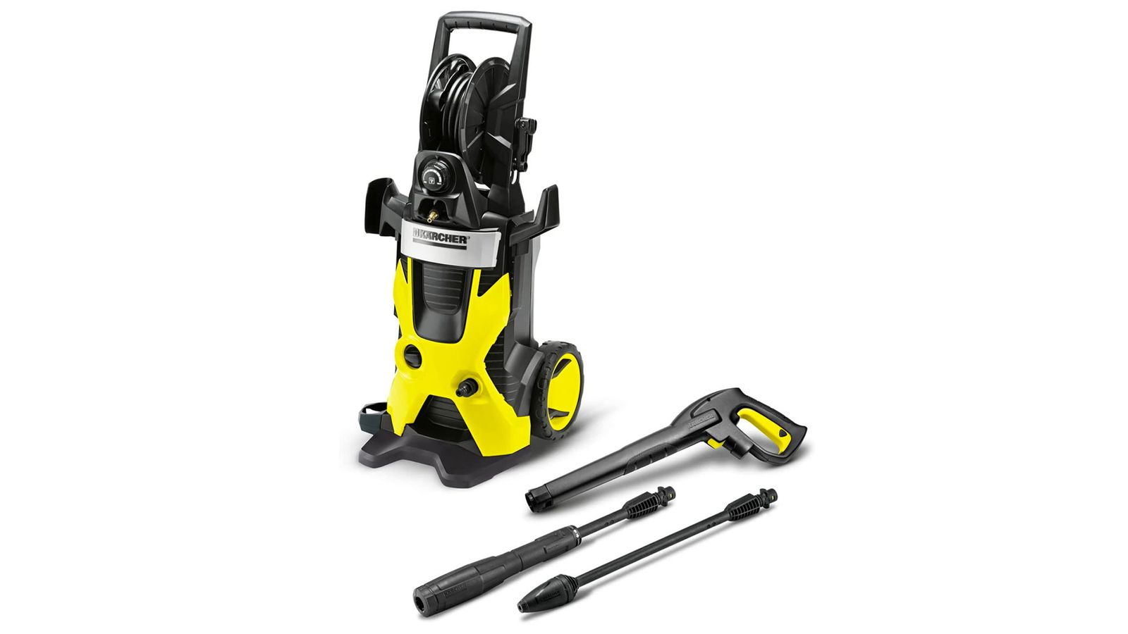 Karcher K 5 Premium product image of a yellow and black machine.