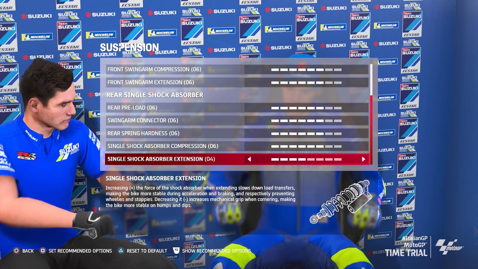 MotoGP 21 Italy setup suspension 2