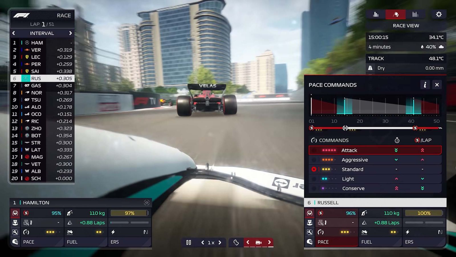F1 Manager 2022 tyre performance indicator