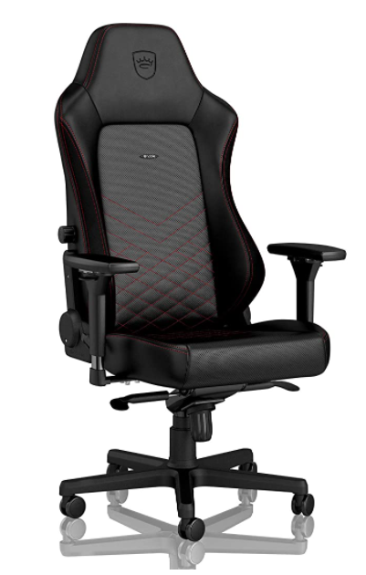 noblechairs HERO product image of an all-black office-style gaming chair.