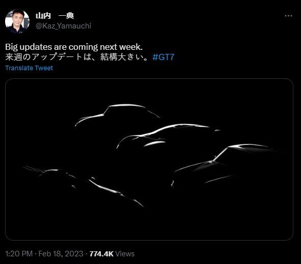 Gran Turismo 7 creator Kazunori Yamauchi teases the cars coming in the next update