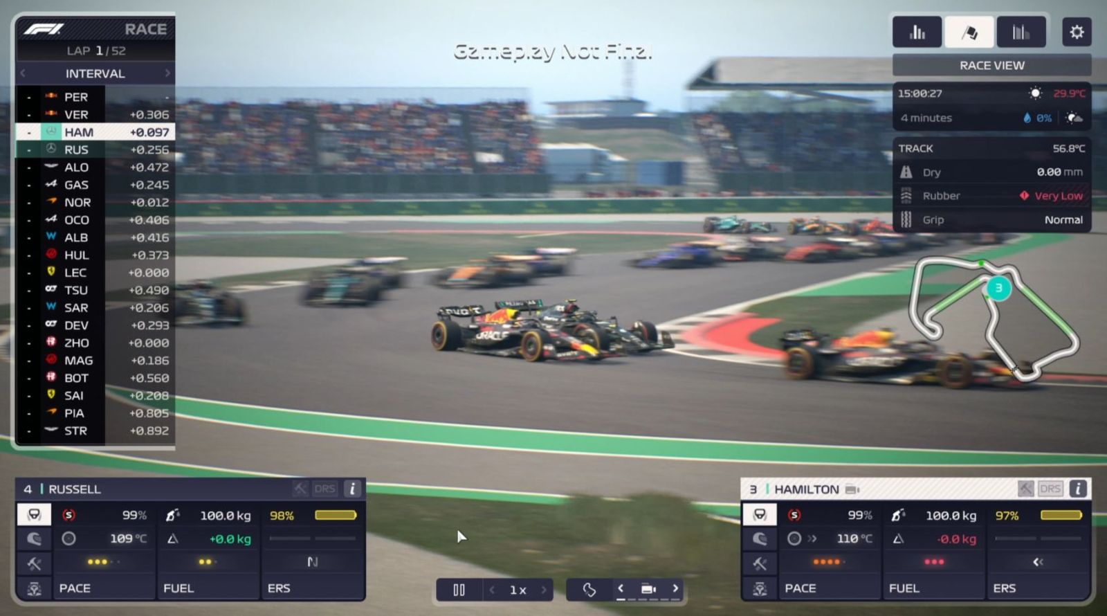 Hamilton and Verstappen go wheel-to-wheel at Silverstone in F1 Manager 2023