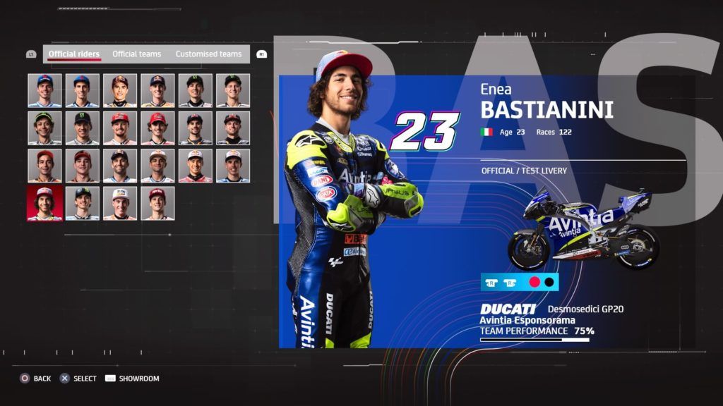 MotoGP 21 game Enea Bastianini