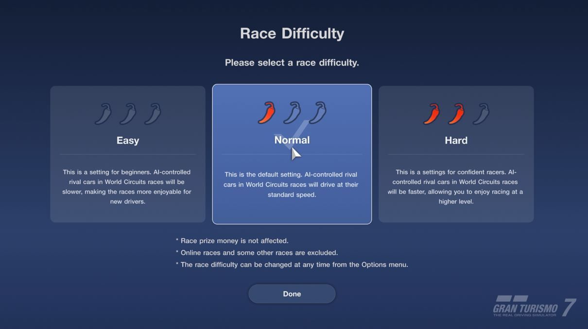 GT7 change difficulty