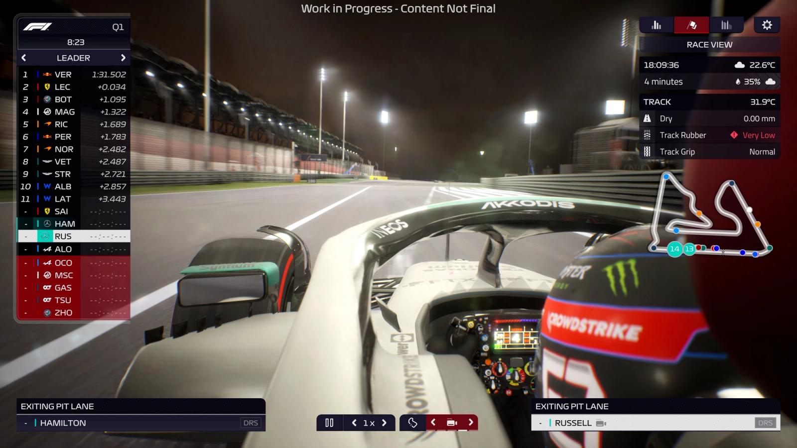 F1 Manager 2022 qualifying session