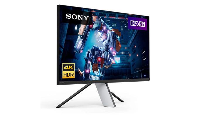 Best monitor for F1 23 - Sony INZONE M9 product image of a silver and grey monitor with an image of a flying robot on the display.